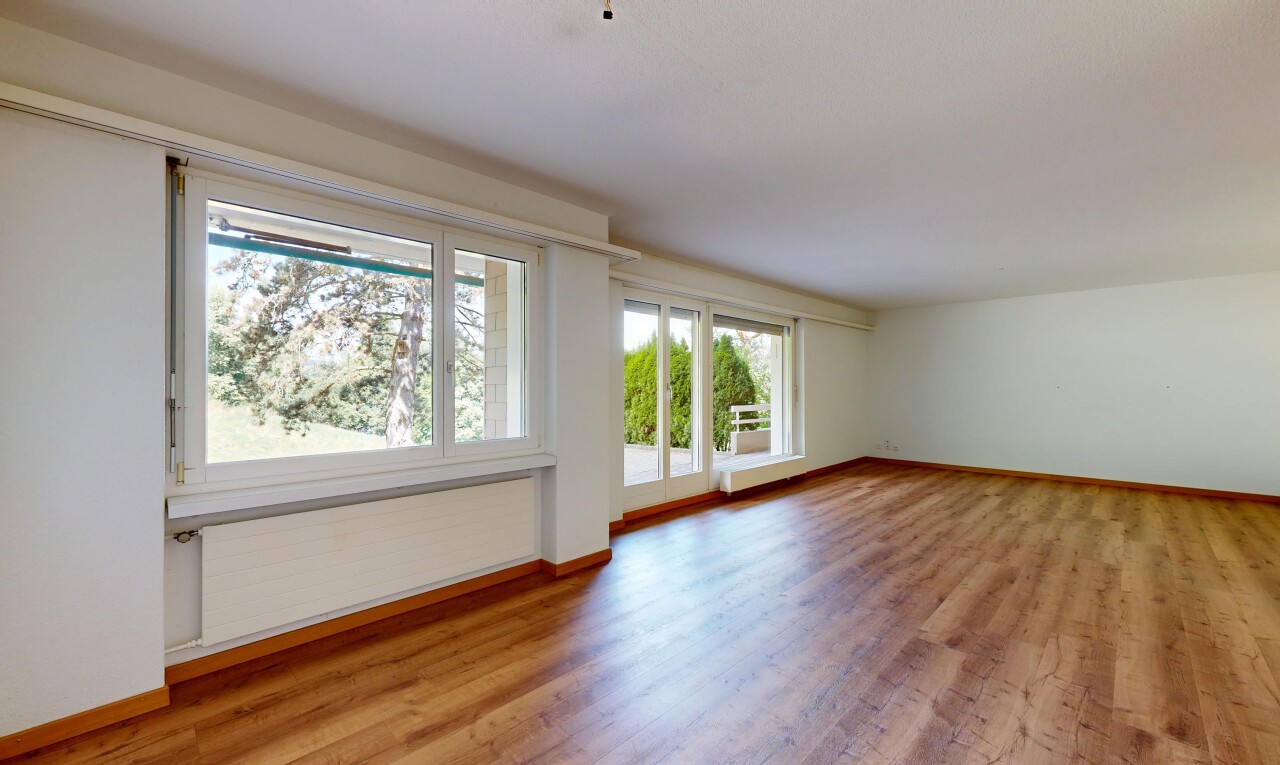 empty room with baseboards and light wood-style flooring