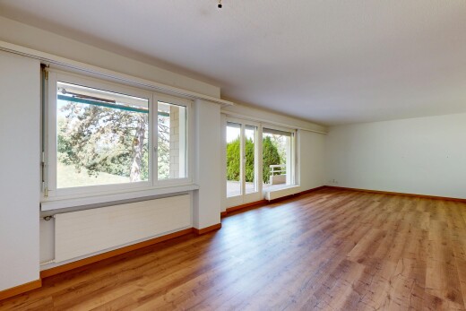 empty room with baseboards and light wood-style flooring