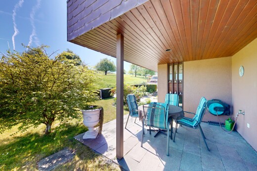 terrasse mit from property, terrasse, essbereich im freien, und rasen