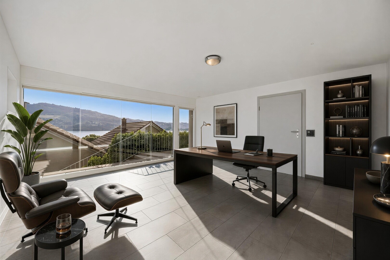 leerer raum mit day time, mountain view, blick auf die berge, baseboards wall, und sockelleisten