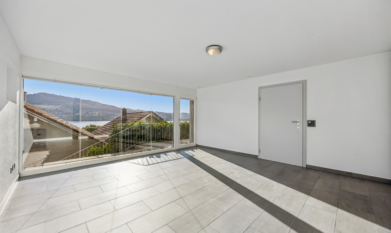 leerer raum mit day time, mountain view, blick auf die berge, baseboards wall, und sockelleisten