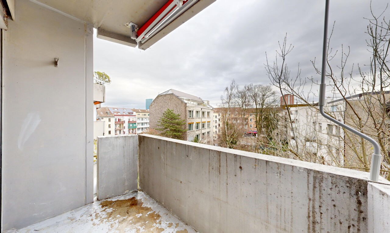 balkon mit balkon, from property, und overcast