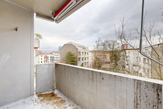balcon avec balcon, from property, et overcast