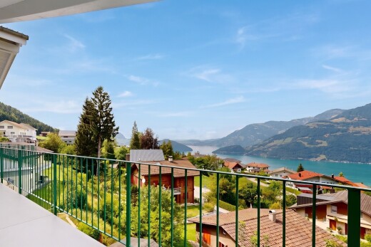 balcony with a mountain view