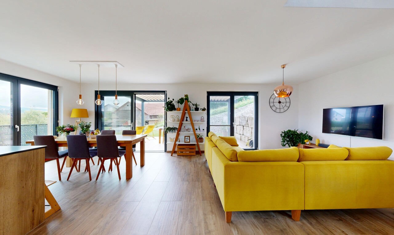 living / dining room featuring light wood finished floors