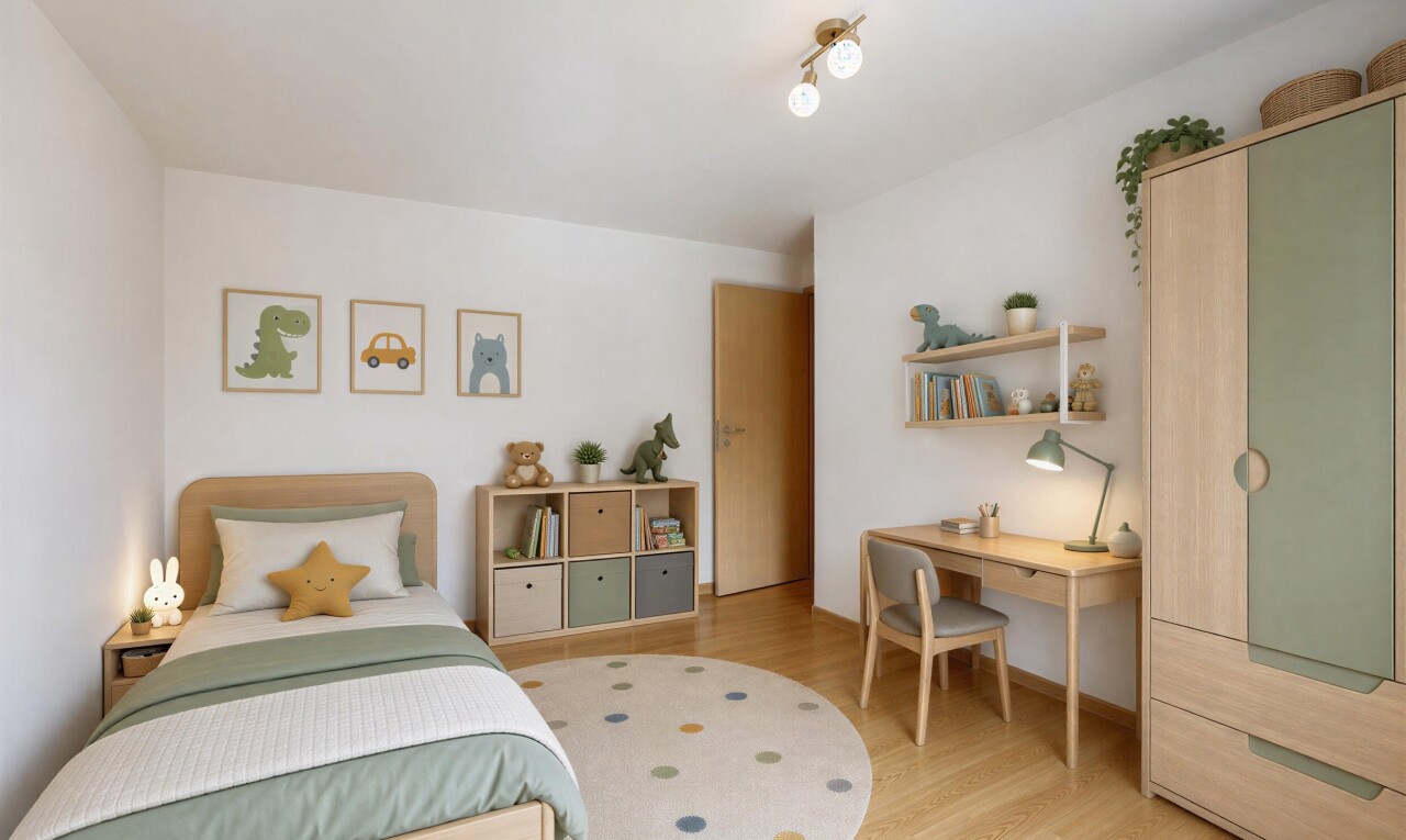 chambre avec drywall, cloison sèche, wood finish floor, sol en finition bois, et inside property