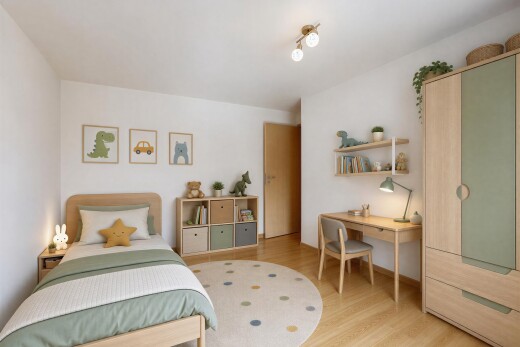 chambre avec drywall, cloison sèche, wood finish floor, sol en finition bois, et inside property