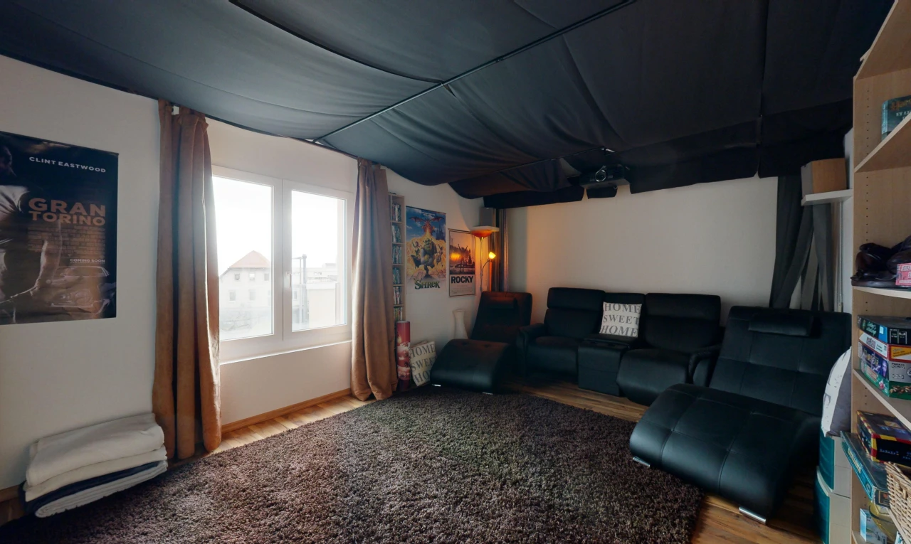 living room with hardwood / wood-style flooring