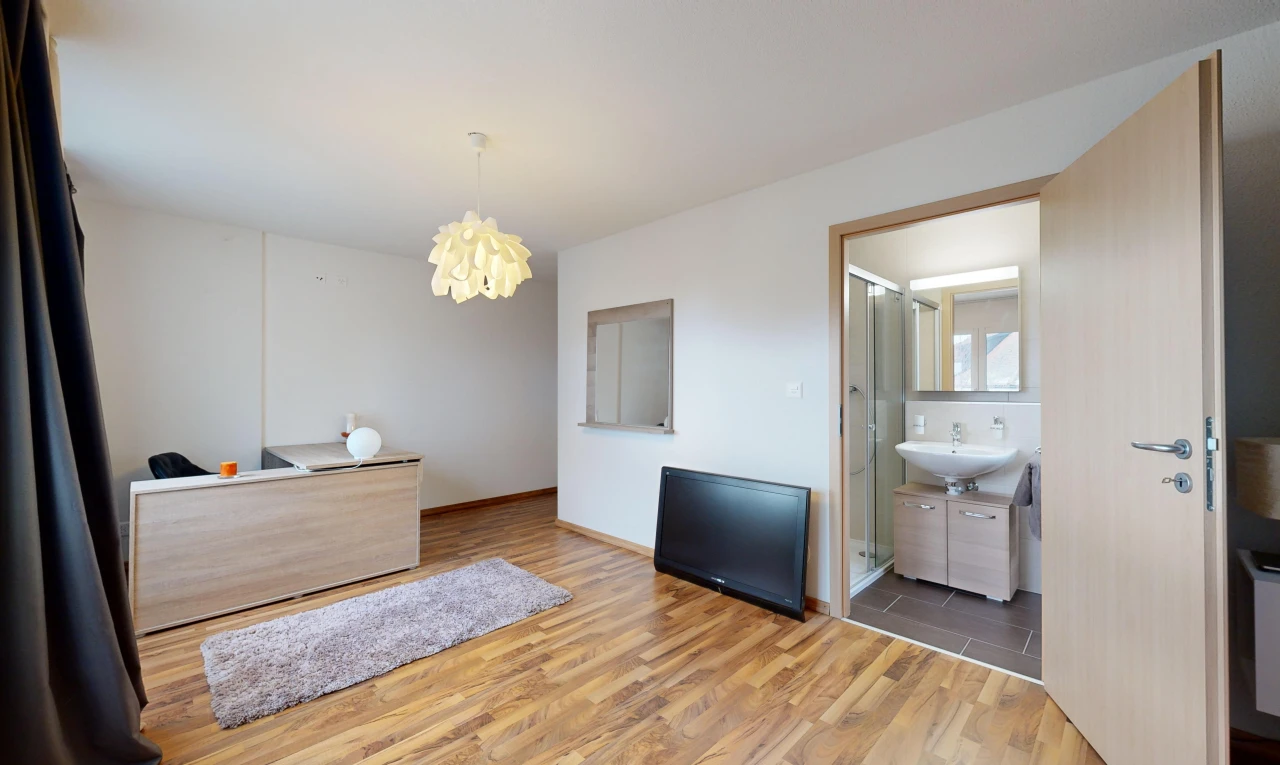interior space with hardwood / wood-style flooring and sink