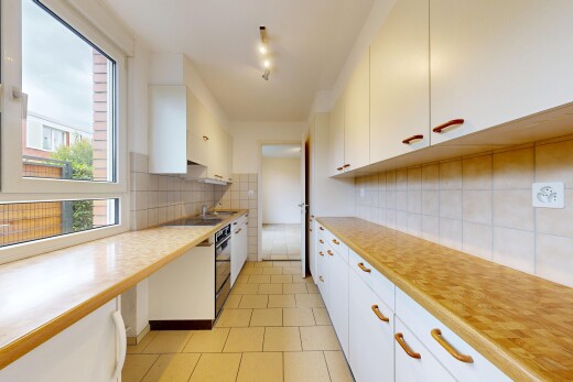 küche mit natural light, natürliches licht, arbeitsplatten, tile floor, und fliesenboden