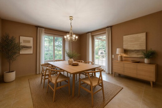 leerer raum mit bemerkenswerter kronleuchter, natürliches licht, natural light, gipskartonwand, und drywall