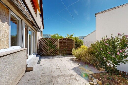 terrasse mit terrasse, from property, day time, und zaun
