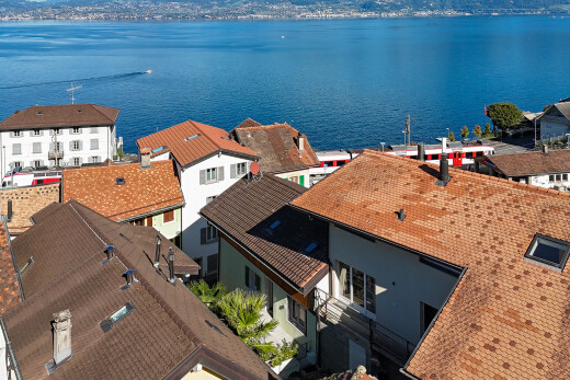 seesicht mit wohngebietblick, residential view, seesicht, water view, und drone view