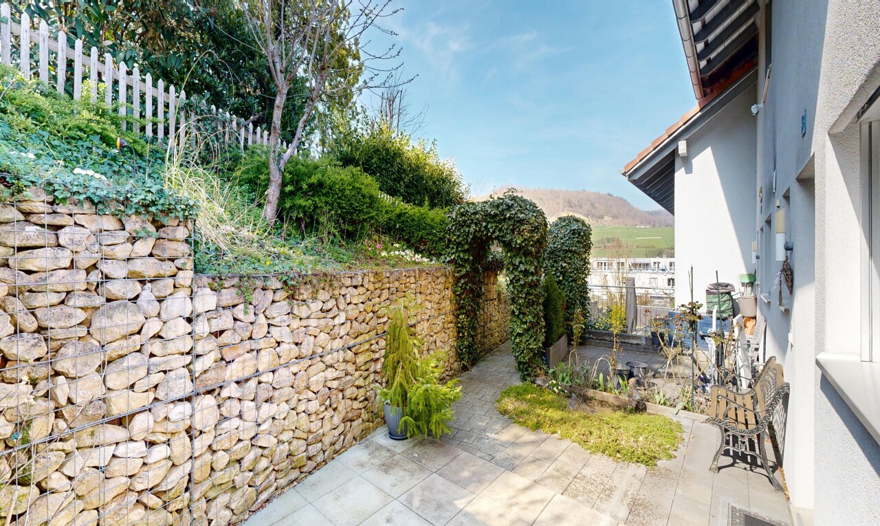 terrasse mit day time, from property, und zaun