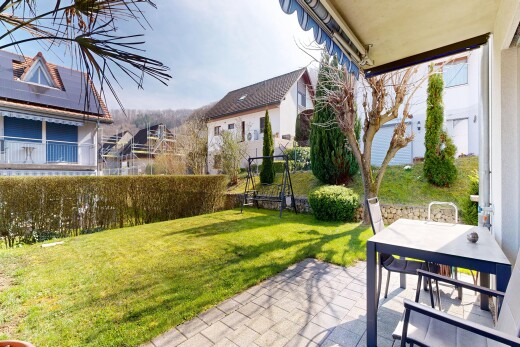 garten mit essbereich im freien, day time, rasen, from property, und zaun