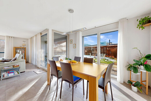dining room featuring light tile patterned flooring