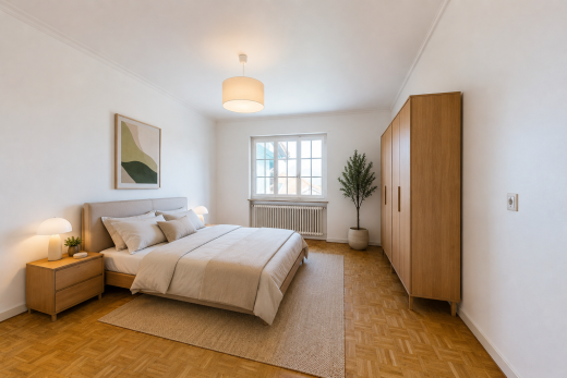 pièce vide avec radiateur, wood finish floor, sol en finition bois, baseboards wall, et plinthes murales