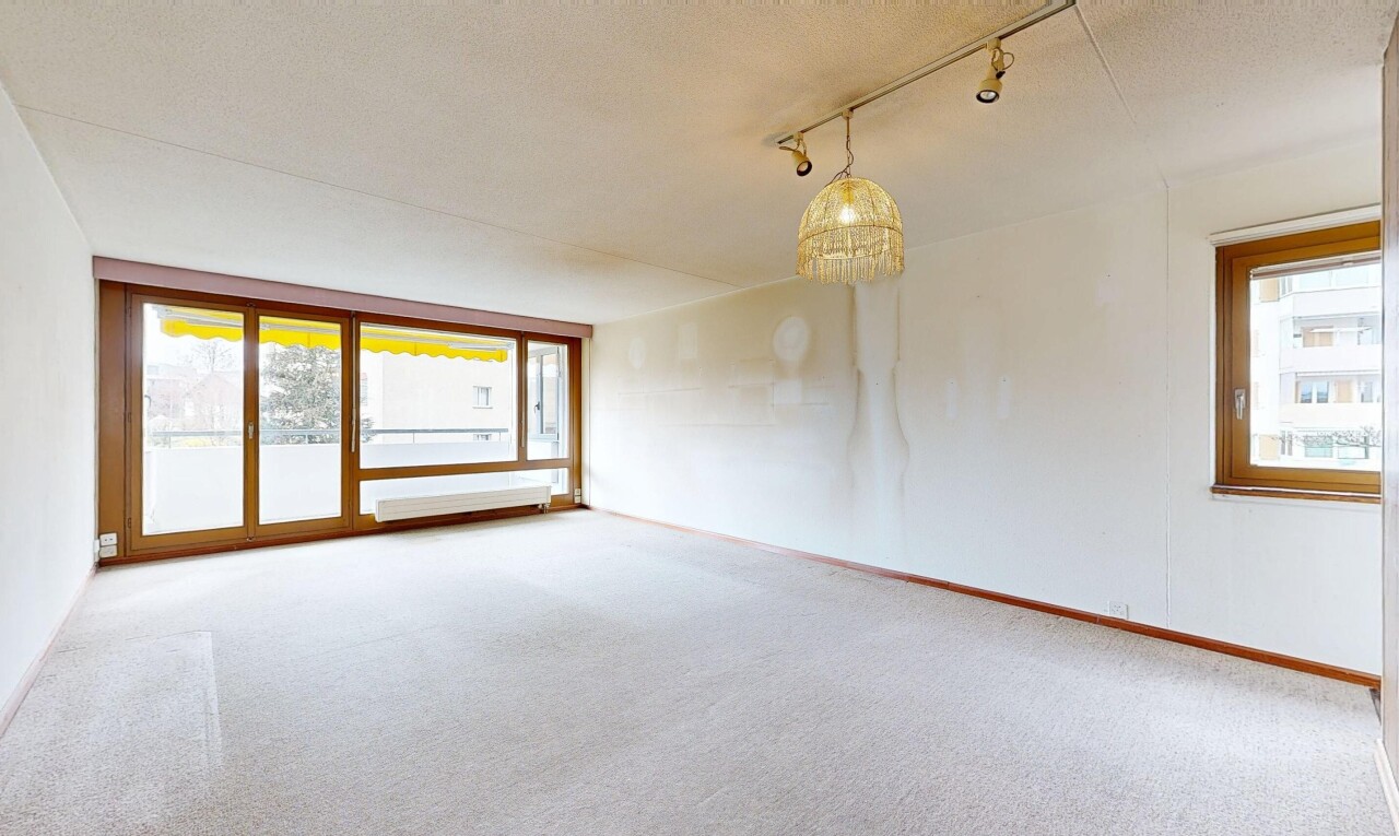 leerer raum mit natürliches licht, natural light, teppich, carpet, und inside property