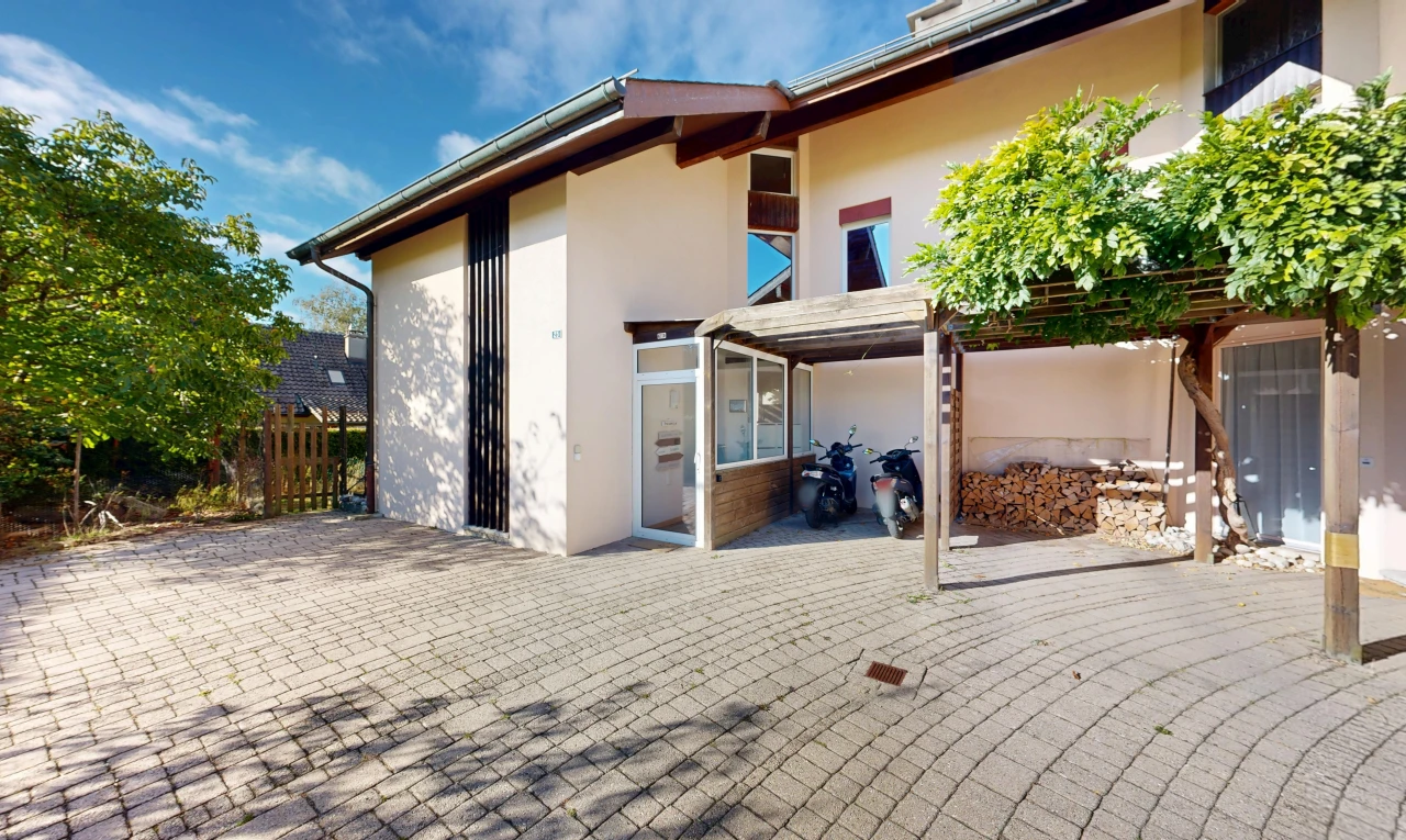 outdoor house with stucco siding