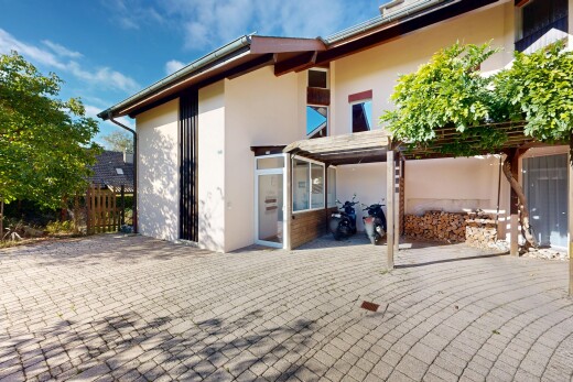 outdoor house with stucco siding