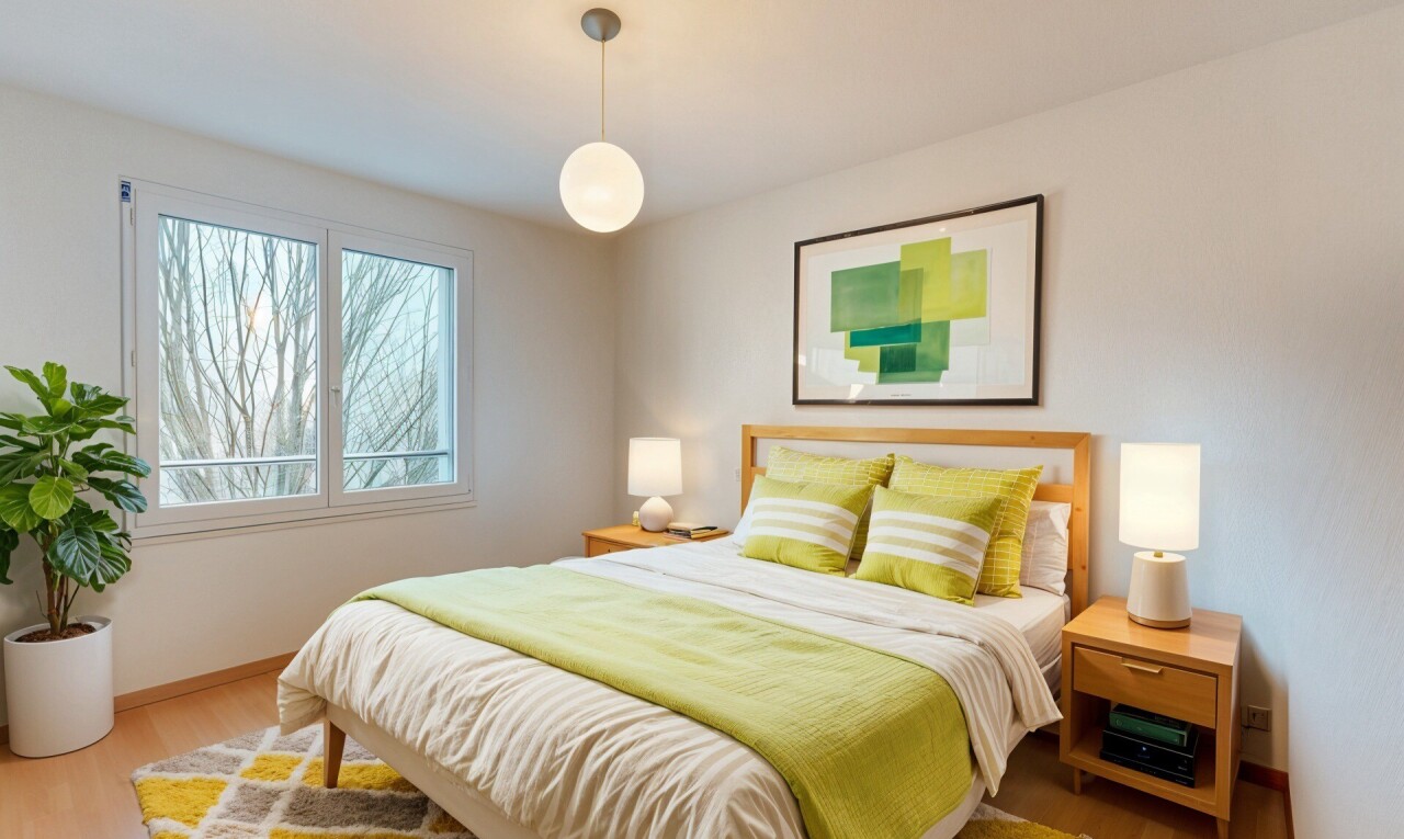chambre avec inside property, natural light, lumière naturelle, drywall, et cloison sèche
