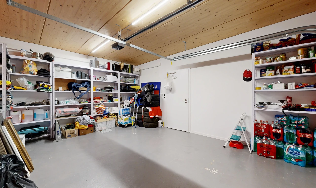 storage room with a garage