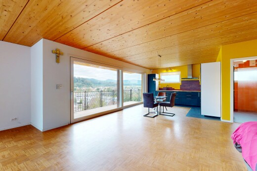 spare room featuring wooden ceiling, access to exterior, and parquet flooring