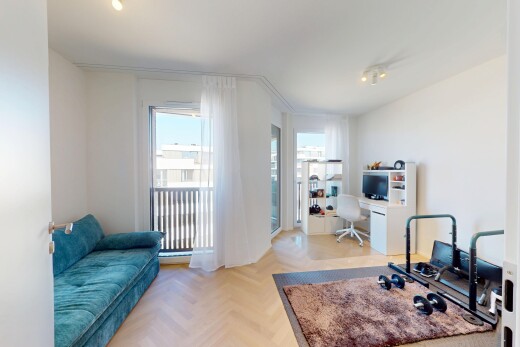 wohnzimmer mit natürliches licht, natural light, parquet floor, gipskartonwand, und drywall