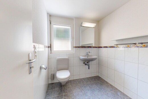 bad mit tile wall, fliesenwand, toilette, wainscot wall, und vertäfelungswand