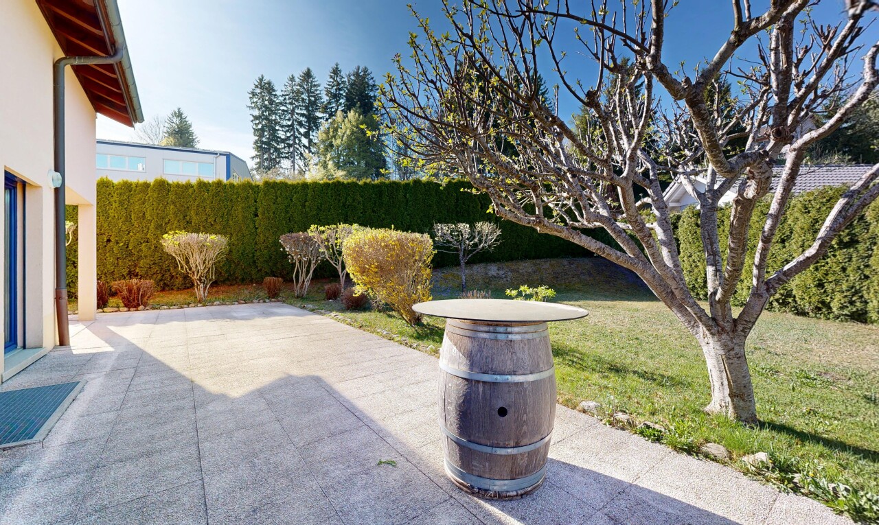 garden with a patio area and a yard