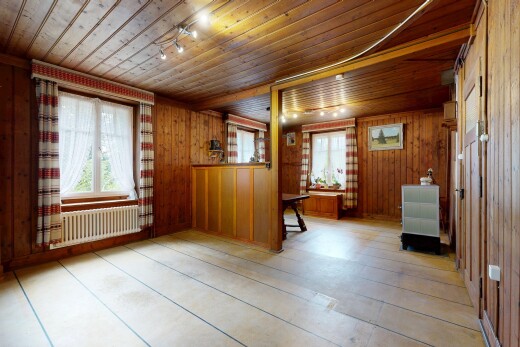 leerer raum mit deckenbeleuchtung, kühler, wood wall, holzwand, und wood ceiling