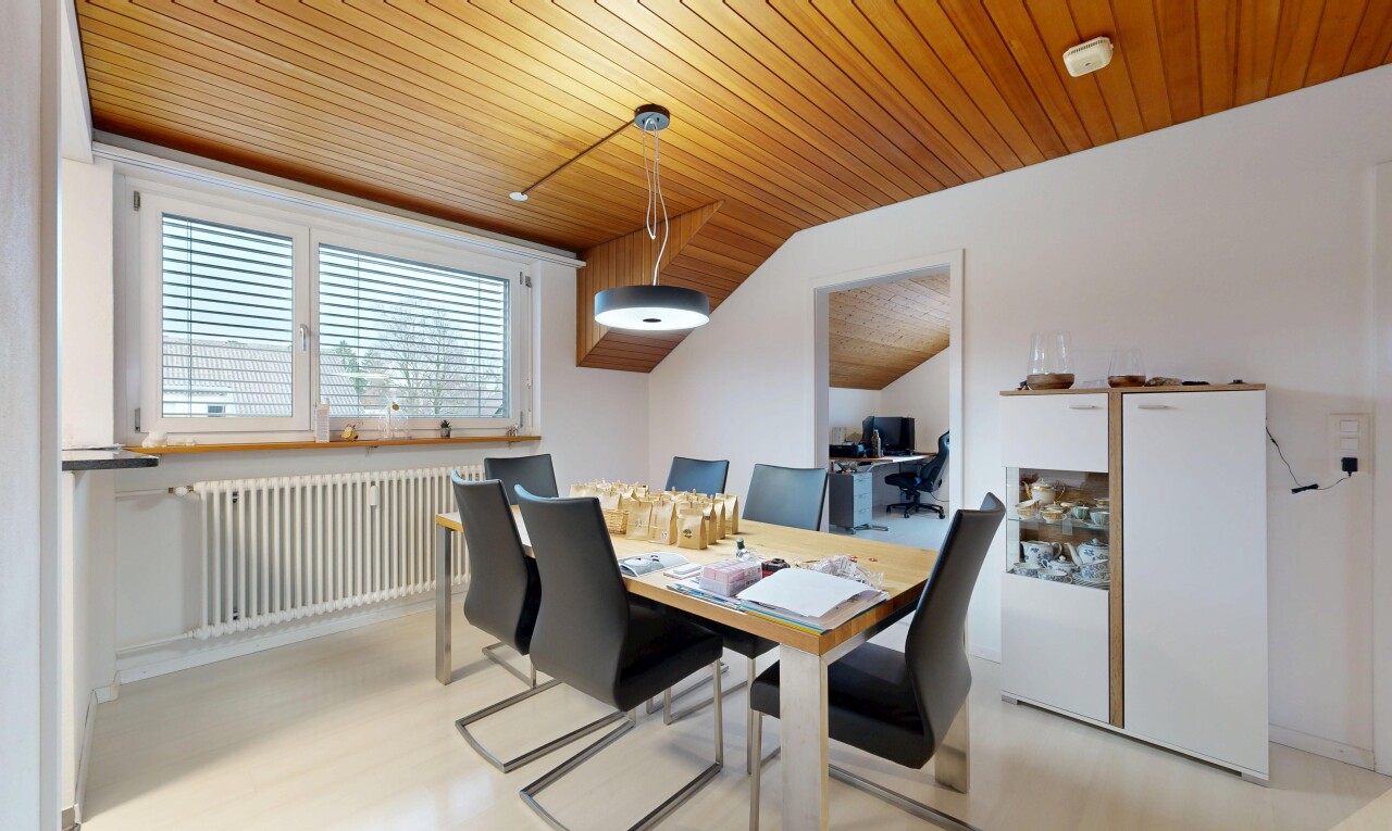 dining area with wooden ceiling, radiator, vaulted ceiling, and light wood finished floors