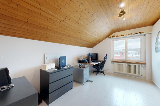 office featuring wood ceiling, radiator, vaulted ceiling, and light wood finished floors