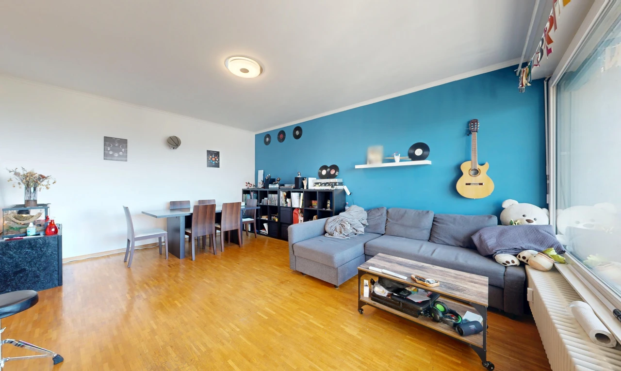 living / dining area featuring light wood-style floors