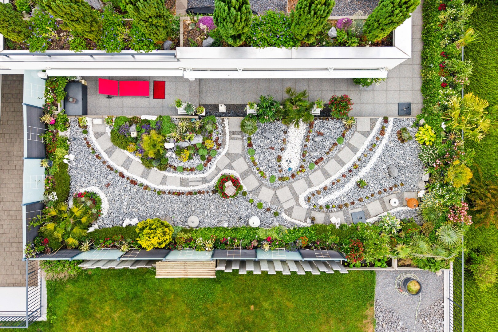 garten mit aerial view
