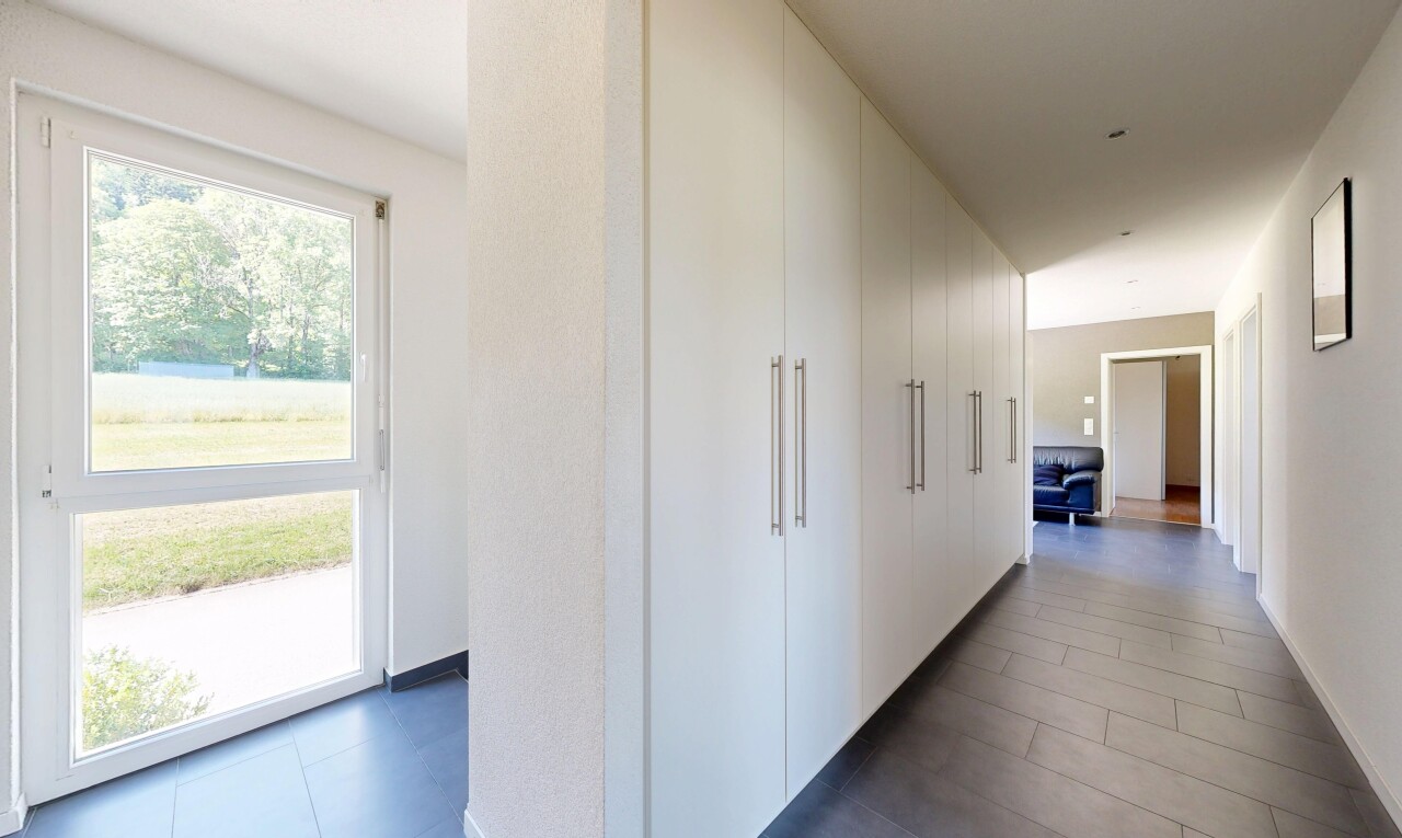 corridor with baseboards