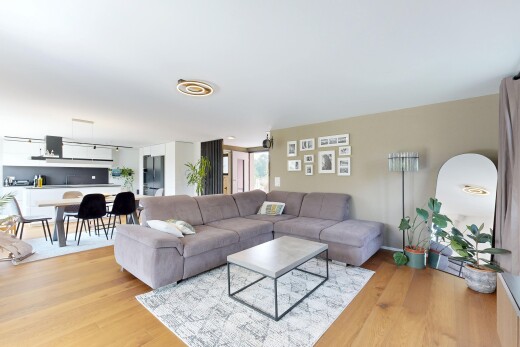 living / dining room featuring light wood-style floors
