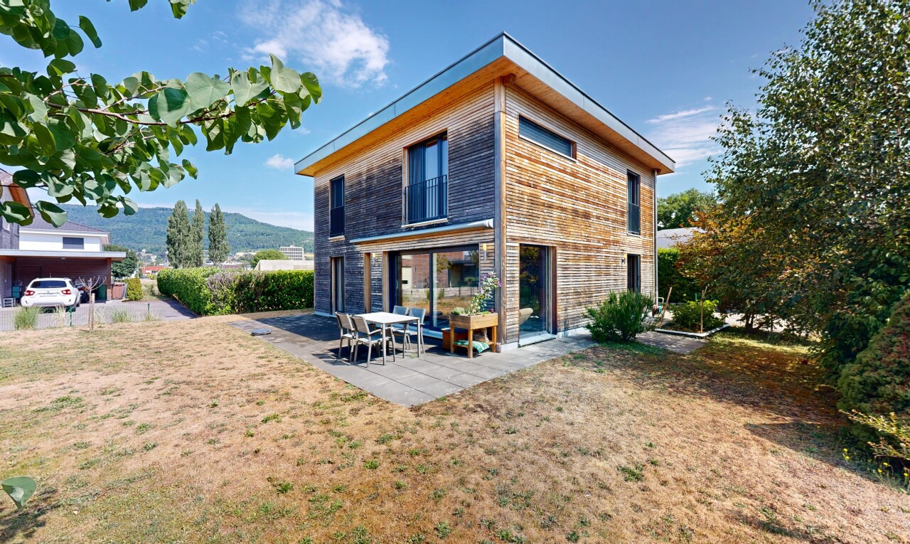 façade avec terrasse, from property, day time, property visible, et bardage horizontal