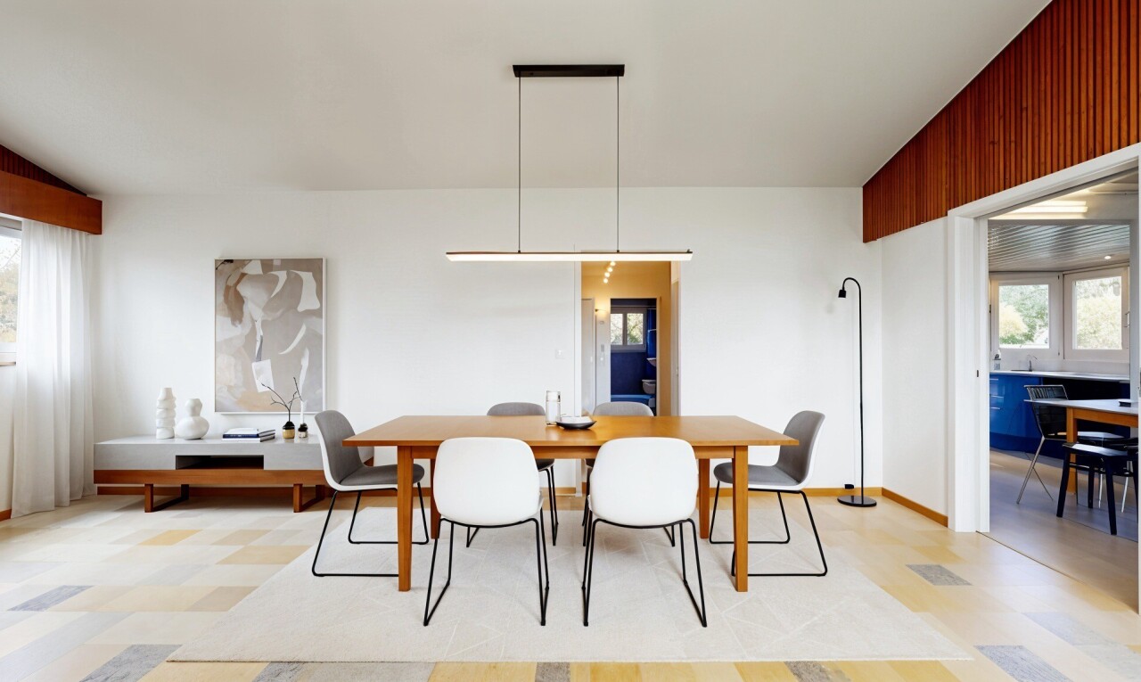 esszimmer mit natural light, natürliches licht, inside property, drywall, und gipskartonwand
