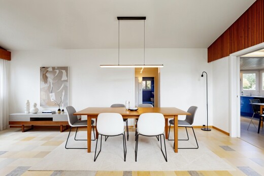 dining area featuring light flooring