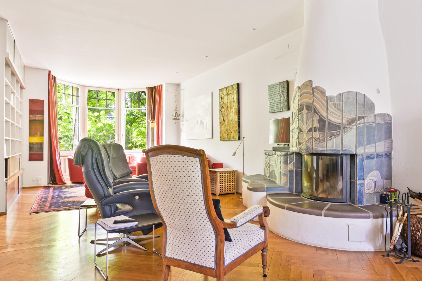 dining area featuring a fireplace
