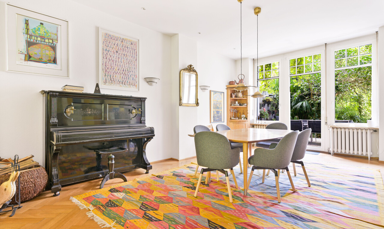 dining area featuring radiator