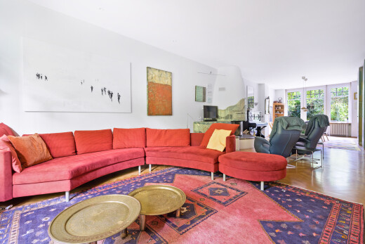 living area with radiator heating unit