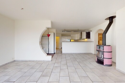 leerer raum mit holzofen, sockelleisten, und gipskartonwand