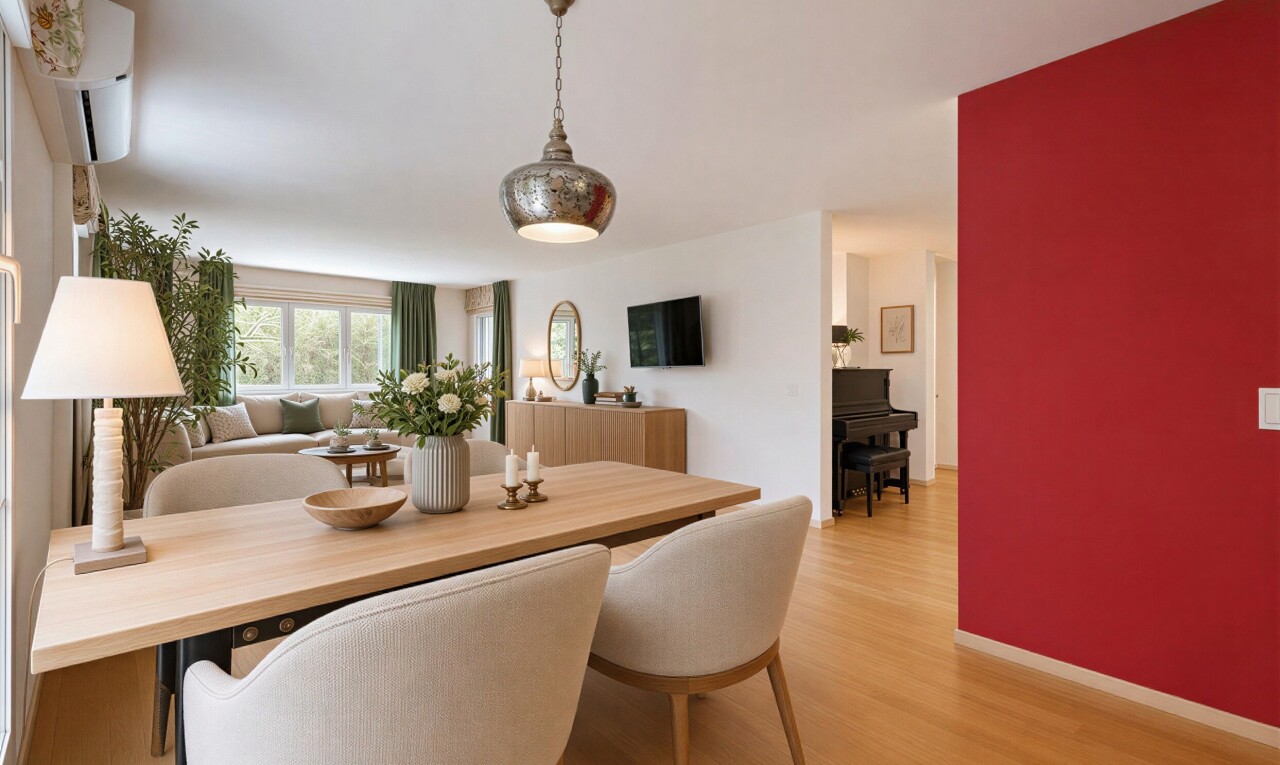 esszimmer mit gipskartonwand, drywall, inside property, natürliches licht, und natural light