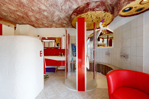 view of tiled living area