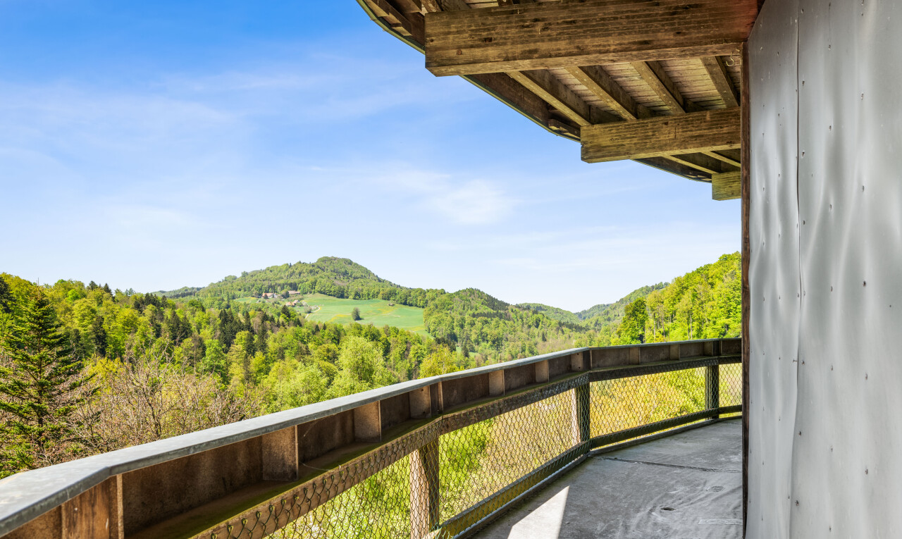 balcon avec from property, vue sur la forêt, forest view, et day time