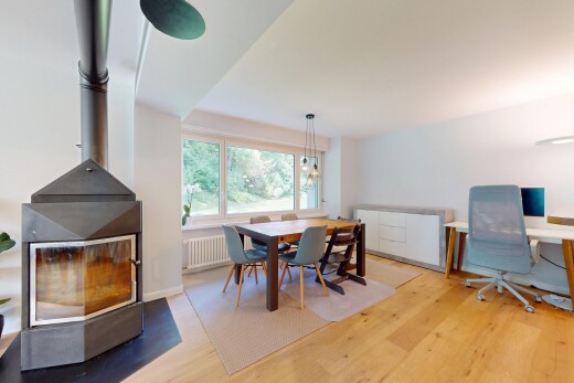 esszimmer mit natural light, natürliches licht, wood finish floor, holzfußboden, und inside property
