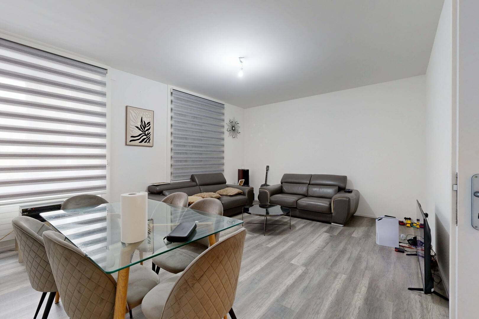 living area with light wood finished floors