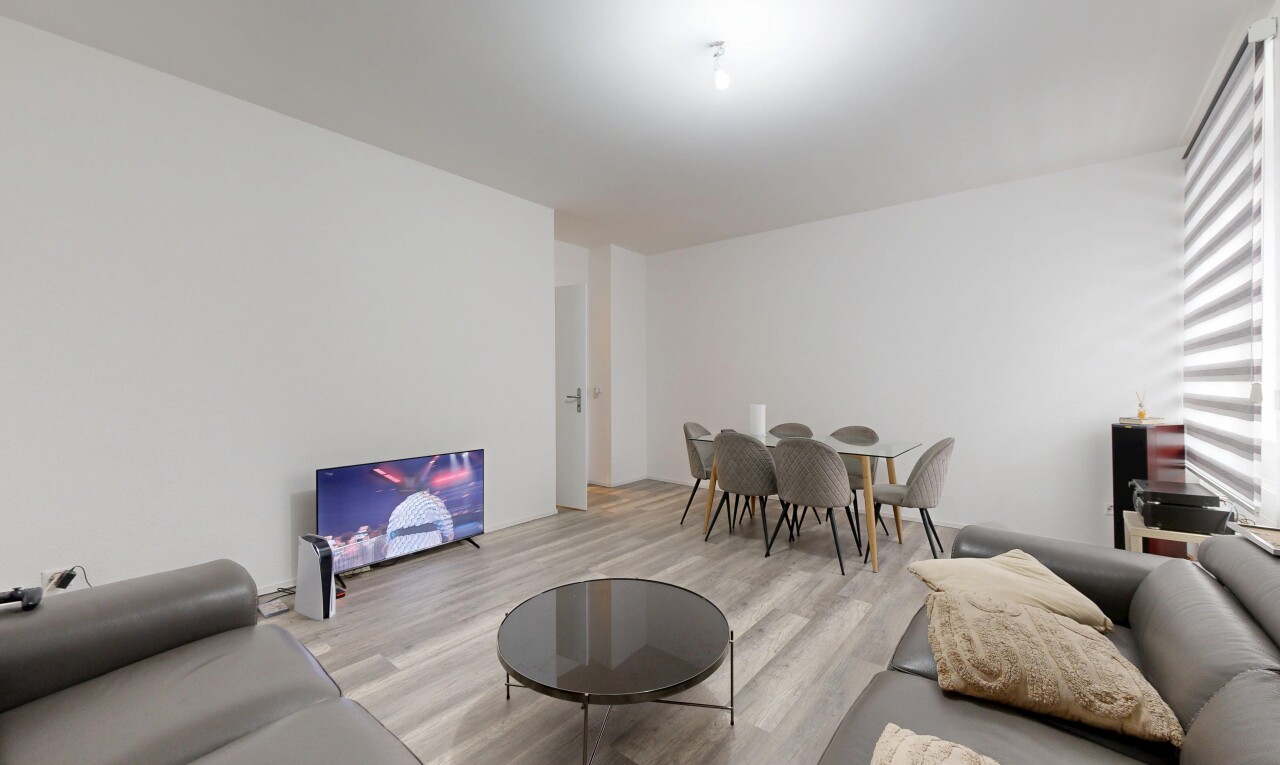 living area with wood finished floors